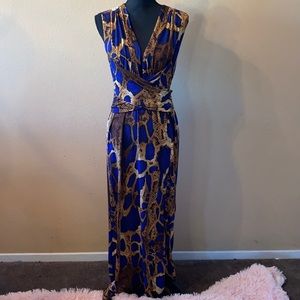 Blue and Brown Snakeskin Maxi
